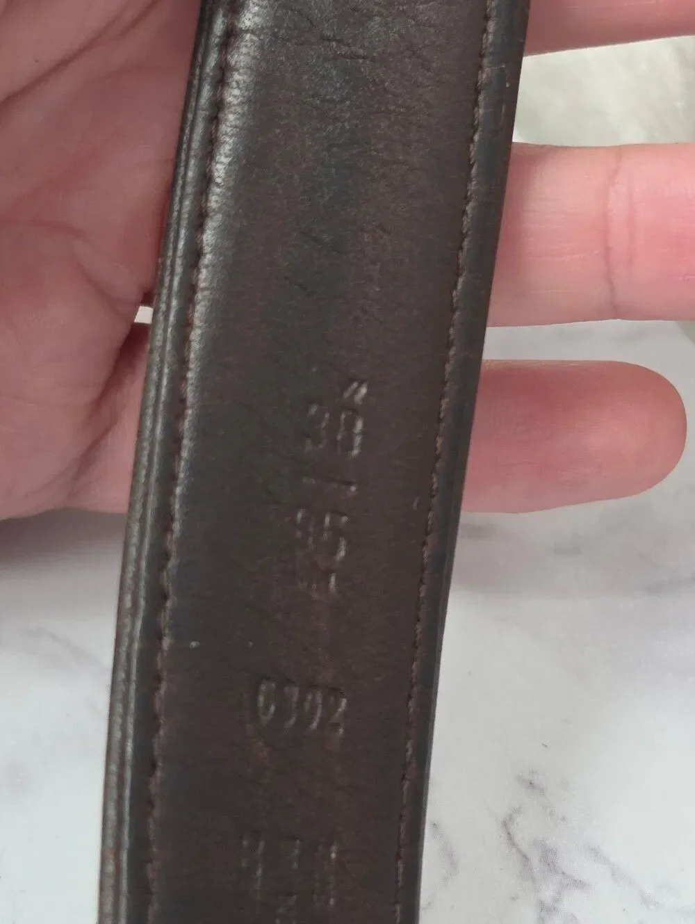 Coach New York Vintage Dark Brown Leather Belt with Brass Buckle